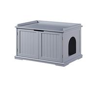 unipaws Banco de Almacenamiento para Lavabo de Gato Cubierta para Caja de Arena, Estructura de Madera Resistente, Almacenamiento (Gris)