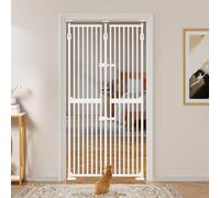 Unipaws - Barrera de seguridad para gatos, extra alta de 190 cm, barrera para animales, con cerradura, barras cerradas, montaje sin taladrar, uso interior