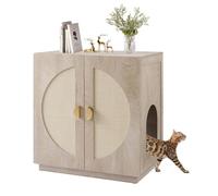 unipaws Caja de arena alta para gatos con estantes, cubierta de caja de arena oculta para caja de arena alta o superior, gabinete de caja de arena cerrada para gatitos, muebles de caja de gato, gris