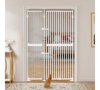 Unipaws Puerta extra alta para gatos, 75 pulgadas de alto, 3 pilares mejorados, cierre automático, sin perforaciones, puerta a prueba de perros y gatos