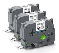 UniPlus 3x 18mm Cinta de Etiquetas Compatible para Brother TZe241 TZe-241 TZ241 para Brother PT-E550W PT-D400 PT-D600 PT-P700 PT-P750W PT-D450 PT-1830 PT-550 PT-2730 PT-P710BT Negro sobre Blanco