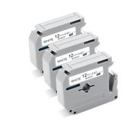 UniPlus 3x Cinta de Etiquetas Compatible para Brother MK231 M-K231 M231 12mm Negro Sobre Blanco Tape para Etiquetadora PT-45M PT-100 PT-110 PT-55 PT-65 PT-70 PT-80 PT-85 90 M95 BB4