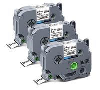 UniPlus 3x Compatibles con Brother HSe-251 HSe251 HS251 HS-251 Tubo Termorretráctil Cinta Adhesiva 23,6 mm Hsc HSE Etiquetas para P-Touch PT-E550W PT-D600 P700 P710BT Negro sobre Blanco