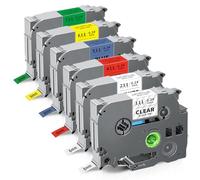 UniPlus 6x Compatible de Cinta de Etiquetas para Brother Tz Tze-111 Tze-211 Tze-411 Tze-511 Tze-611 Tze-711 para P-Touch PT-H105 PT-1010 PT-H100 PT-H110 PT-D210 PT-D600 PT-P700 PT- 2030VP 6mm x 8m
