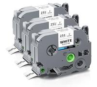 UniPlus Cintas de Etiquetas Laminadas Compatibles de Repuesto Para Brother TZe-251 TZc-251 TZ251 TZe251 para Brother PT-E550W P750W P710BT D600VP P700 PTD800W Negro sobre Blanco 24mm Paquete de 3