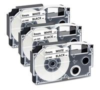 UniPlus Compatible XR-9WE XR-9WE1 9mm Negro sobre Blanco Cinta de Etiquetas para Ez-Label XR-9WE con KL-60 70E 100 100E 120 200 200E 300 750 780 820 2000 7000 7200 7400 (9mm x 8m, 3PK)