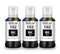 UniPlus E102 Tinta Compatible para Epson E102 Negro Cartucho Multipack Ink Refill Compatible para Epson Ecotank ET-2850 ET-3850 ET-15000 ET-4850 ET-2851 ET-4700 ET-2856 ET-3700 ET-2751 ET-2756 ET-3750