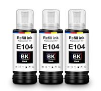 UniPlus E104 Tinta Compatible para Epson E104 Negro Cartucho Multipack Ink | Compatible para Epson Ecotank ET-2870 ET-2812 ET-2830 ET-2826 ET-2820 ET-4800 ET-2840 ET-2811 ET-1810 ET-4810 ET-2821