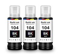 UniPlus E104 Tinta Compatible para Epson E104 Negro Cartucho Multipack Ink Refill Compatible para Epson Ecotank ET-2870 ET-2812 ET-2830 ET-2826 ET-2820 ET-4800 ET-2840 ET-2811 ET-1810 ET-4810 ET-2821