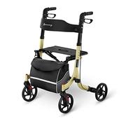 Uniprodo Andador Para Adultos Caminador UNI_ROLL_04 F (Carga Máxima 136 kg, Ruedas De TPR, Altura Ajustable 88-98 cm, Color Champagne)