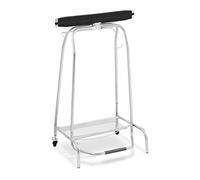 Uniprodo Soporte para Bolsas de Basura Negro y Plateado con Pedal 2 Ruedas pivotantes con Freno Soporte para Bolsas de residuos Soporte de Saco Amarillo Soporte para Sacos de Basura Portabolsas