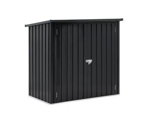 Uniprodo Uni-SHED-01 Cobertizo de metal para jardín, caseta armario exterior para electrodomésticos, 145 x 86 x 135 cm, Color Negro