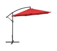 Uniprodo UNI-UMBRELLA-R300RE-N Sombrilla para jardín, Parasol grande para terraza exterior, Protección UV 50+, Base en Cruz, Impermeable, Inclinable y Giratorio, redondo, diámetro de 300 cm, Rojo