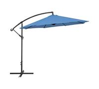Uniprodo Uni-umbrellla-R300BL-N Sombrilla para jardín, Parasol grande para terraza exterior, Protección UV 50+, Base en Cruz, Impermeable, Inclinable y Giratorio, redonda, diámetro de 300 cm, Azul