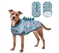 UNIPUP Camiseta de protección solar UPF 50+ para perro, chaleco refrescante sin mangas para perros medianos, camiseta de secado rápido para mascotas con divertidos cuernos de dinosaurio, ropa