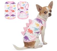 UNIPUP Disfraz de dinosaurio con protección solar UPF 50+ para perro, chaleco refrescante sin mangas para perros pequeños, camiseta de secado rápido para mascotas con cuernos divertidos, ropa