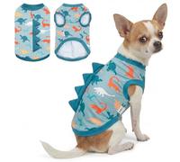UNIPUP Disfraz de dinosaurio con protección solar UPF 50+ para perro, chaleco refrescante sin mangas para perros pequeños, camiseta de secado rápido para mascotas con cuernos divertidos, ropa