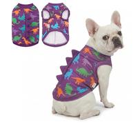 UNIPUP Disfraz de dinosaurio con protección solar UPF 50+ para perro, chaleco refrescante sin mangas para perros medianos, camiseta de secado rápido para mascotas con cuernos divertidos, ropa