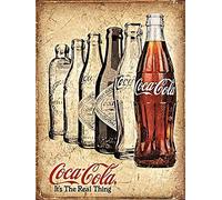 UNiQ Designs Letrero de lata con texto en inglés "It's The Real Thing Coca-Cola" para decoración de pared, carteles retro de Coca Cola, letrero vintage de Coca-Cola, decoración de Cocacola, estilo