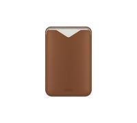 UNIQ Lyden Evo Caramel MagSafe - Funda tipo cartera y función atril para iPhone 15 Pro/Pro Max | Tarjetero magnético delgado con soporte de agarre para teléfono premium