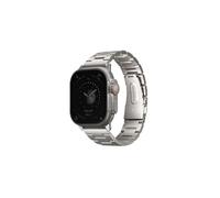 Uniq Osta Apple Watch - Pulsera de acero con eslabones autoajustables (talla 49/45/44/42 mm, plata titanio, talla 49/45/44/42 mm, talla