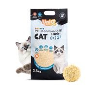 UNIQ PETS Arena para gatos TOFU, control del pH, biodegradable, 2,5 kg, sin aroma.