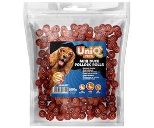 UniQ Pets Golosinas para perros sin gluten con pato, 500 g, aperitivos para perros pequeños, grandes cachorros, golosinas de entrenamiento bajas en calorías, golosinas para perros