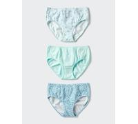 Uniqlo - Bragas Elásticas Algodón (flores, Pack 3) - Verde - 11-12 Años (150 cm)