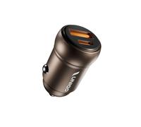 UNIQO Car Charger 30 W - Cargador de batería para Coche Mini USB-C USB-A, Power Delivery 30 W (PD 3.0 PPS), Carga rápida, Cargador Coche Encendedor con Adaptive Fast Charge (AFC), Toma 12 V, Bronce