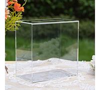 UNIQOOO Caja de acrílico transparente para tarjetas con ranura, caja gruesa de boda en blanco sin impresión, grande de 10 x 10 x 5.5 pulgadas, para decoración de recepción, recaudación de fondos, caja