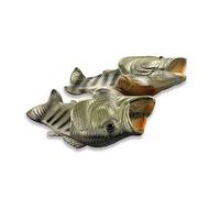 Uniqstore - Chanclas unisex con diseño de peces, para la playa y la ducha - Originales zapatillas de broma, ideales como regalo para mujeres y hombres, color Gris, talla 41/41.5 EU