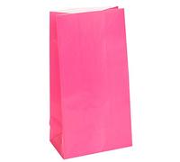 Unique 12 bolsas de regalo de papel, liso, color rosa oscuro, paquete de 30 (59005)