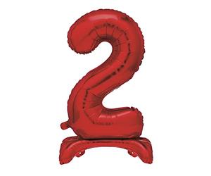 Unique 13422 - Globo Gigante Número 2 de Pie - 76 cm - Rojo
