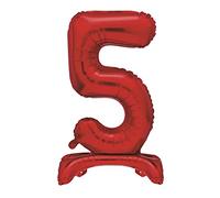 Unique 13425 - Globo Gigante Número 5 de Pie - 76 cm - Rojo