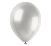 Unique 14709 - Globos de látex perlados - 30 cm - Color plateado - 50 unidades (paquete de 1)