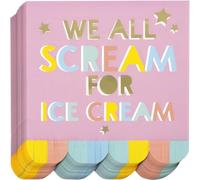 Unique 16762 Servilletas de papel con flecos, 6.5 pulgadas, pastel helado fiesta de verano, 16 unidades (paquete de 1), multicolor