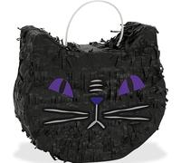 Unique 23759 - Piñata con cara de gato negro para decoración de fiesta de Halloween, 1 unidad (paquete de 1)