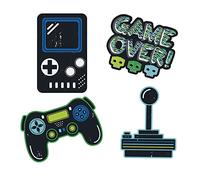 Unique 25199 - Decoraciones Adhesivas para Pared - Fiesta de Cumpleaños de Jugador - Juego de 4 (Paquete de 1)