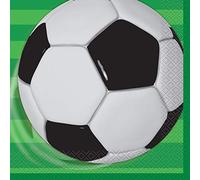Unique 27302EU - Servilletas de papel, 16,5 cm, fiesta de fútbol, 16 unidades (paquete de 1), multicolor