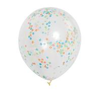 Unique-49615 Kit de fiesta Paquete de 6 globos confetti, multicolor, 30 cm (49615)