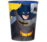 Unique- Plastic Stadium Cup-16 Oz | Batman | 1 Pc Vaso de Plástico-473 ml-Fiesta, Multicolor, 1 count (pack of 1) (77517)