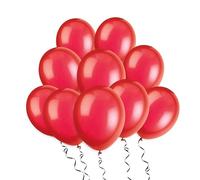 Unique-80012 Escarlata Globos de Látex de 30 cm, Color Rojo (Scarlet Red), Pack de 10 (80012)