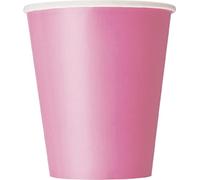 Unique 82185 - Vasos de Papel - 266 ml - Rosa Intenso - Paquete de 8