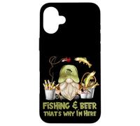 Unique Angler GNOME - Fishing and Beer That`s Why I´m Here Carcasa para iPhone 16 Plus