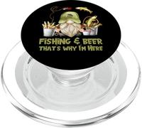 Unique Angler GNOME - Fishing and Beer That`s Why I´m Here PopSockets PopGrip para MagSafe