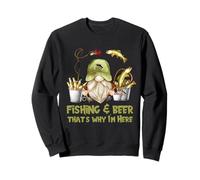 Unique Angler GNOME - Fishing and Beer That`s Why I´m Here Sudadera