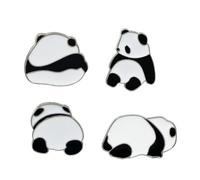 Unique Animal Brooch Pin Set 4pcs Panda Brooches Sweater Decor Clothing Accessories Alloy Pins