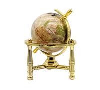 Unique Art cm Tall Pearl Swirl océano Top Gemstone Globo Terráqueo de Mesa Mini con trípode de Oro