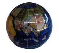 Unique Art Since 1996 80-PW-Blue Pearl Globo, Resina acrílica, Piedras Preciosas, Azul Bahama, 3 Inches
