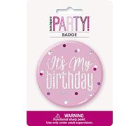 Unique Badge | Pink And Silver | 1 Pc. Insignia It's My Rosa y plata | 1 unidad, color, happy birthday (83527)